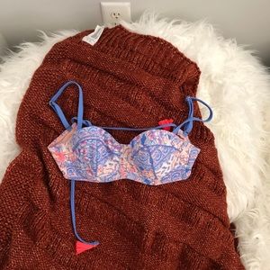 pastel patterned swim top